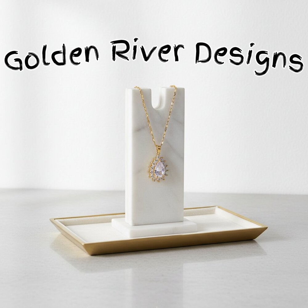 18K Gold Plated Zircon Teardrop Necklace